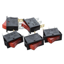 AC 16A/250V 20A/125V Red Light Illuminated Off SPST Boat Rocker x 15 Pcs