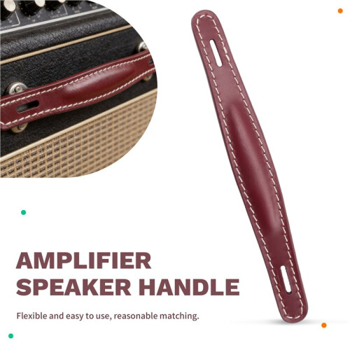 Pure Vintage Amplifier Handle - Brown, Stitched Leather