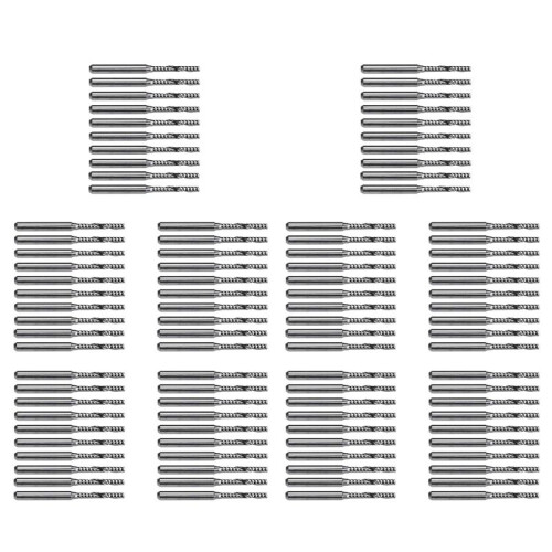100 PCS 2mm X 15mm Carbide Single Flute End Mill Router Bit for Engraving Machine