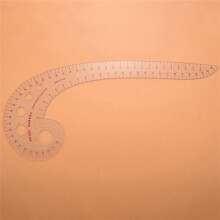 3X 11.8 Pollice Long Comma Forma di Plastica Trasparente Francese Curvo Righello Scanalata