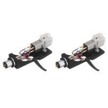 2X Cartridge Stylus with Turntable Headshell 4 Pin Contacts for Phonograph Turntable Gramophone LP Vinyl Needle