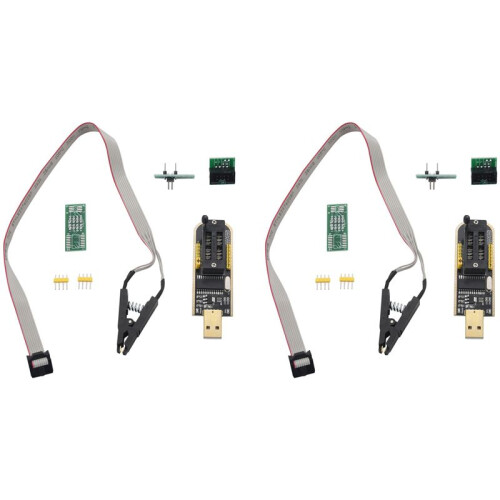 2X Clip de Test Sop8 Soic8 pour Eeprom 25Cxx / 24Cxx avec Programmateur USB Flash Bios Ch341A 24 25 Eeprom