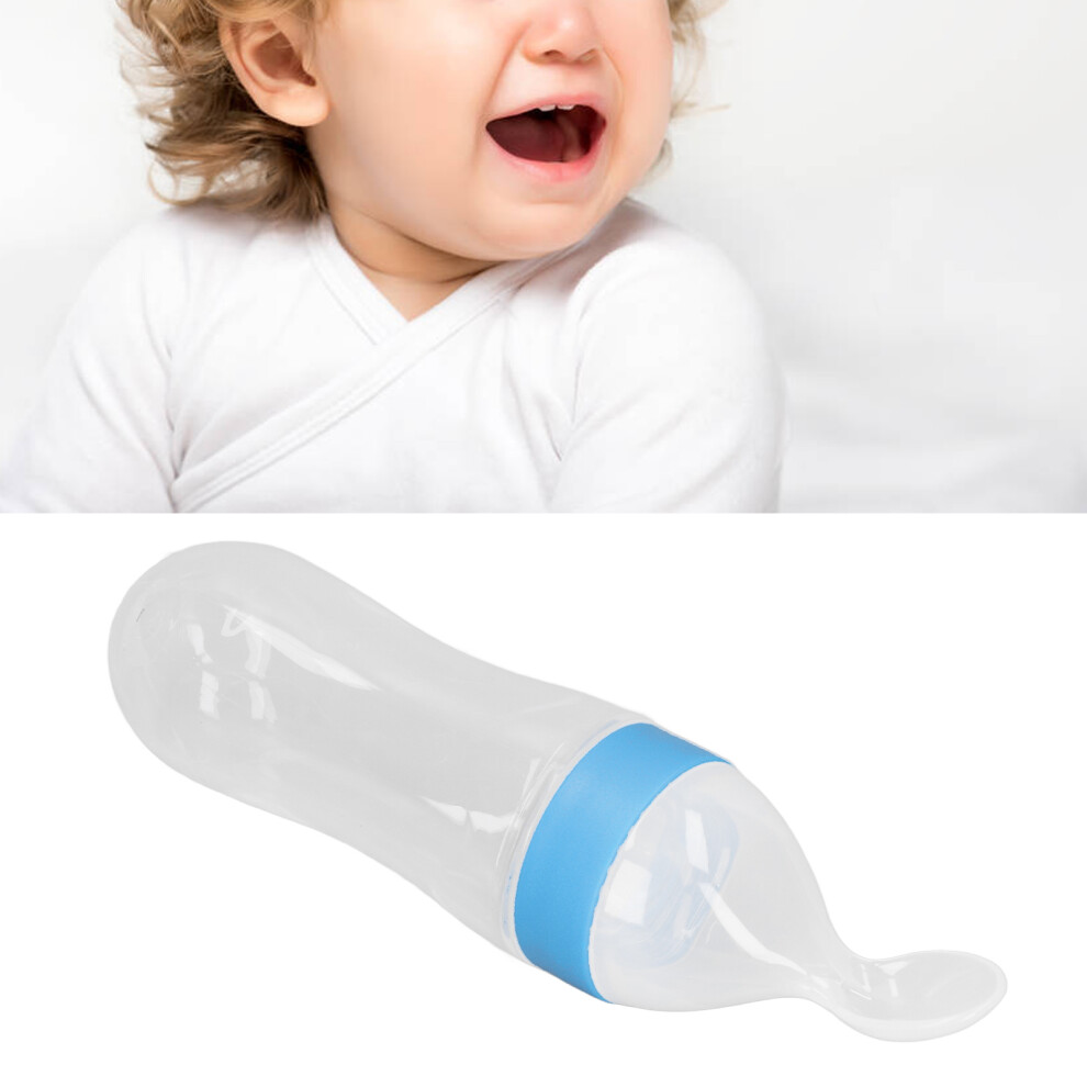 Baby Bottle Spoon, Silicone & PP, Blue, Lightweight & Portable