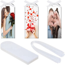 10pc Clear Acrylic Place Cards Blanks Gift Tags with Ribbon Wedding Name Cards for Table Setting Reserved Signs Supplies