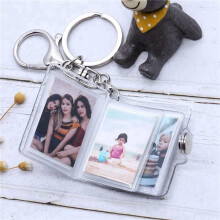 2X  Petit Album Photo Porte-Clés 16 Images Porte-Livre Porte-Clés Bricolage Cadeaux pour Petit Ami Petite Amie