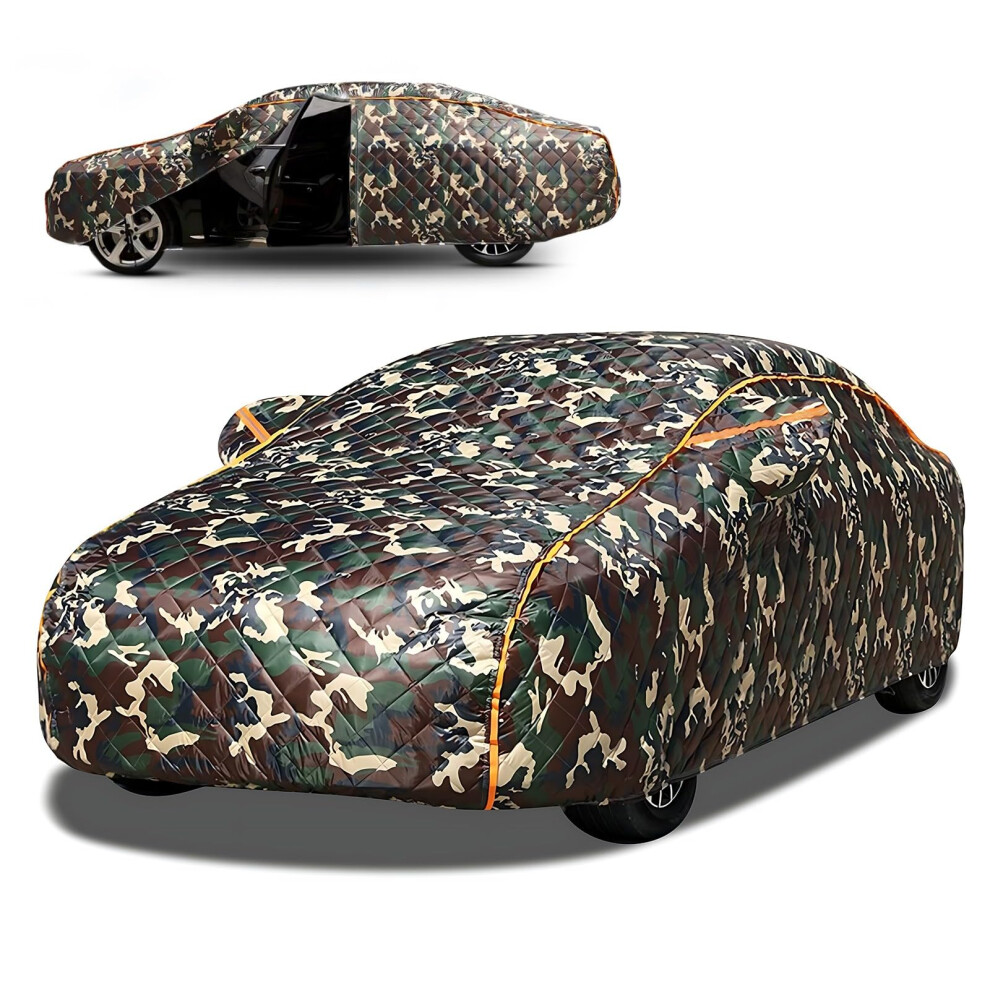 Waterproof Car Cover For Hyundai Santa Fe 20192024, All Weather Oxford With Zipper Door And Reflective Strips 9073542764878