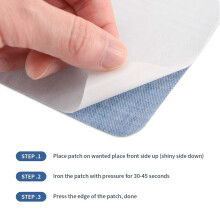 60 Pieces Iron Fabric Patches Denim Jean Repair Patches Clothing Repair Patch Kit for Jacket Jean Clothes,5 Colour