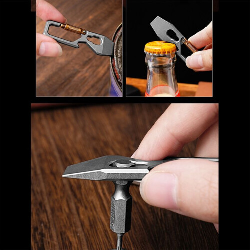 Multi-Function Keychain Pry Bar Titanium Alloy  EDC Portable Open Delivery Tool Bottle Opener 1
