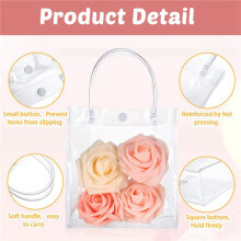 40Pcs Transparent Gift Bag with Handle Wedding Candy Gift Packaging Reusable Tote Bag Christmas Shower 13x15x7cm