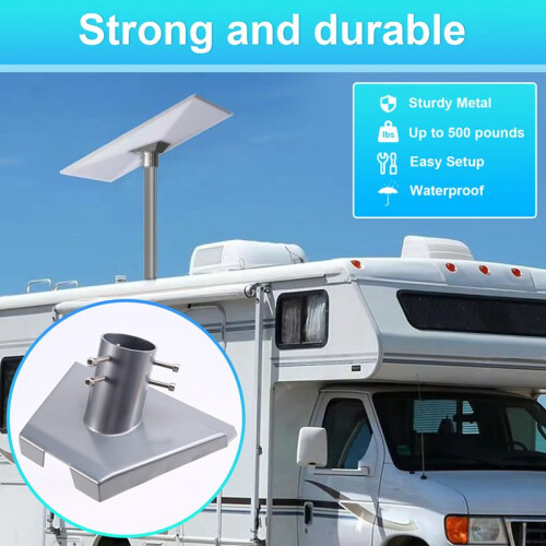 Roof Mount Plate Pole Base Satellite Antennae Base Wall Mounted Antenna Base Satellite Pipe Adapter Base Support Base 2