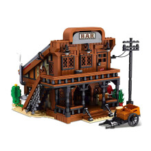 Western Cowboy City Bar Building Blocks 1834pcs Wild West Saloon Compatible with Set