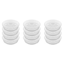 Paquet de 12 Soucoupes à Plantes Transparentes Soucoupes à Plantes en Plastique 12 Pouces, Plateau à Plantes Épais et Durable, Pot Fleur pour