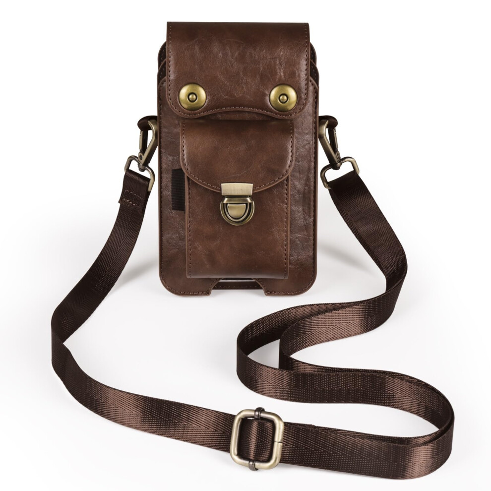 Phone Holster Belt Clip Pouch For Iphone 15 Pro Max, Waterresistant Pu Leather Waist Bag With Strap And Pockets 9073542072010