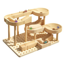 Wooden Marble Run Maze Toy for Kids, STEM Educational Race Track Game, SkillBuilding Play
