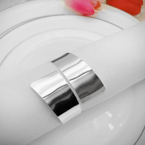 12 Pcs Anneau de Serviette, Support de Serviette de Cercle Argent