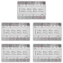 5X Stainless Steel Coffee Reference Card Metal Coffee Size Ruler Professional Coffee Bean Grinder Accessories