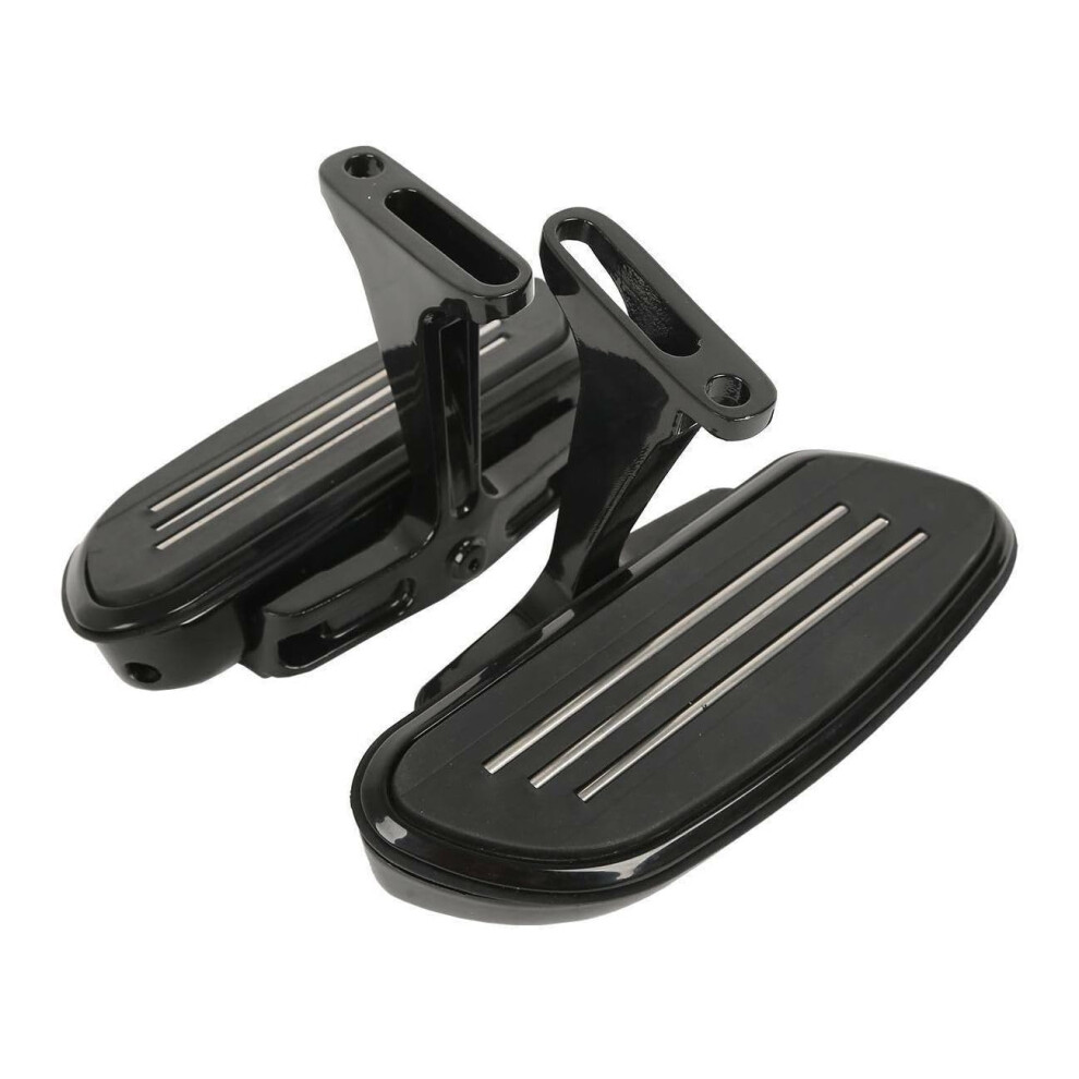 Passenger Floorboards Aluminum Pair With Bracket Set For Harley Davidson Cvo Touring Electra Glide Black 9330225963486