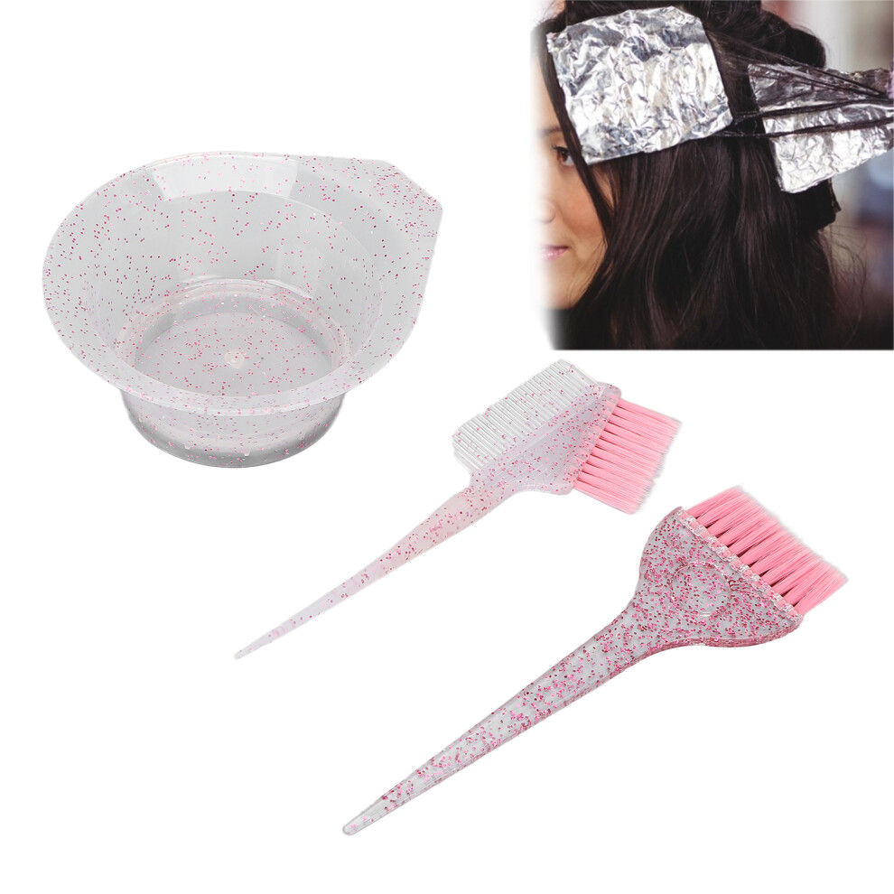 Pink Hair Colouring Brushes 3Pcs Hair Dye Set For Home Hairdressing & Tinting
