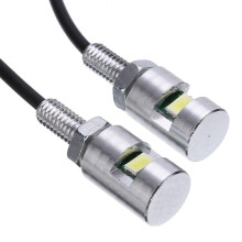 4X Cromo 5630 Lámpara de Tornillo de Motocicleta Luz Universal de Matrícula de Coche 12V
