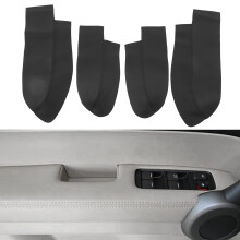 Front & Rear Door Armrest Cover Kit Microfiber Leather for CRV Black
