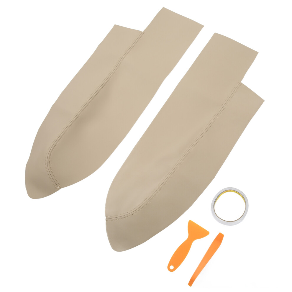 Pair Car Door Armrest Cover Microfiber Leather For Crv 2007Â2011 Beige 3571390496027
