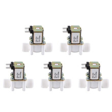 5X Dc12V N / C Normaler Weise Geschlossenes Wasser Magnet Ventil G1 / 2-Zoll Kunststoff Magnet Ventil für Wasser Spender