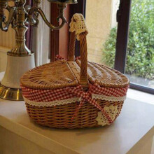 3X Panier en Osier Fabriqué à la Main en Osier Camping Panier de Pique-Nique Panier de Rangement