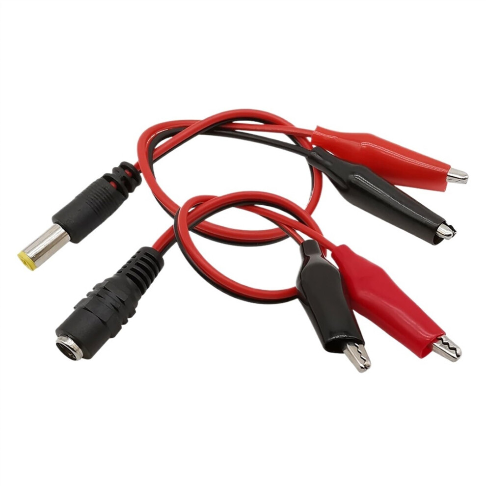 Dc Power Connector Cable 5.5X2.1mm Male Female Jack With Alligator Clip Test Lead 25Cm Secure Connection 9330225964438
