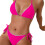 Backless Swimsuit Comfortable Separate Design Quick-rose red M 1