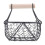 5X Wooden Handle Metal Retro Basket Portable Multi-Function Vegetable Fruit Egg Groceries Practical Storage Basket 6
