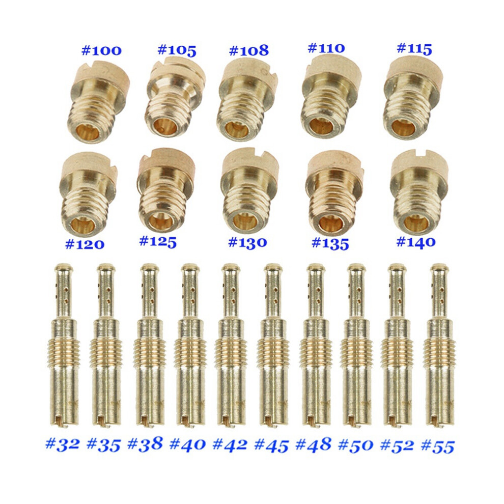 20Pcs Carburetor Main Jet Kit & 20Pcs Slow/ Jet For Pwk Keihin Oko Cvk Pwm Nsr Ksr Pwm Motorcycle Carburetor 4714126652970