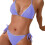 Comfortable Swimsuit Set Fabric Separate Top Bottom-Purple XL 1