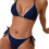 Comfortable Two Piece Backless Swimsuit Breathable-navy blue XL 1
