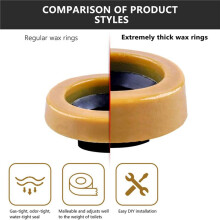 2X Toilet Wax Ring Kit for Floor Outlet Toilets New Install or Re- with Flange and Bolts