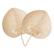 18X Natuurlijke Handgemaakte Stro Fan Handgeweven Palmblad Hand Geweven Zomer Koeling Muggenmelk Hand Fans Boerderij Decor