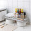 2X Kitchen Expandable Counter Shelf Organizer Racks Bathroom Under Sink Pantry Desktop Storage Organizer Holders White 5