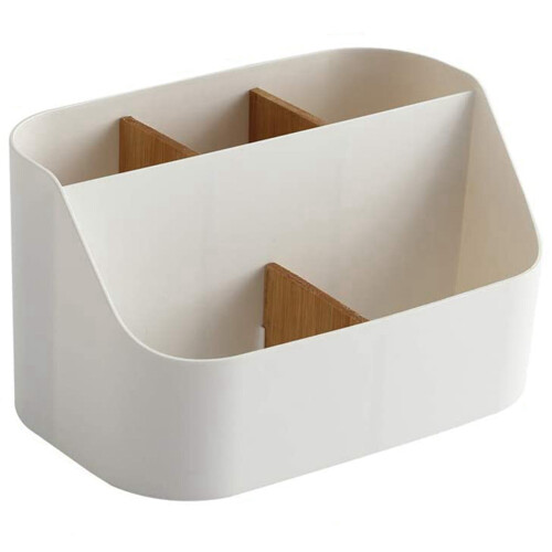 2X Desk Organizer Remote Control Holder Makeup Caddy Box for Home & Office 1