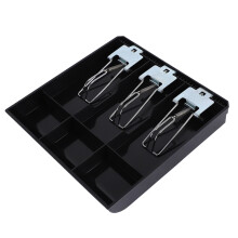 2X 3-Grid Money Cash Coin Register Insert Bandeja Reemplazo Cajero Cajón Almacenamiento Registro Bandeja Box