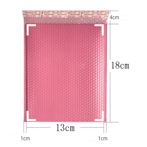 100 PCS Sacos de Envelope de Espuma Envelopes com Selo Automático Envelopes Acolchoados com Bolha Saco de Envio de Pacotes Saco Rosa 2
