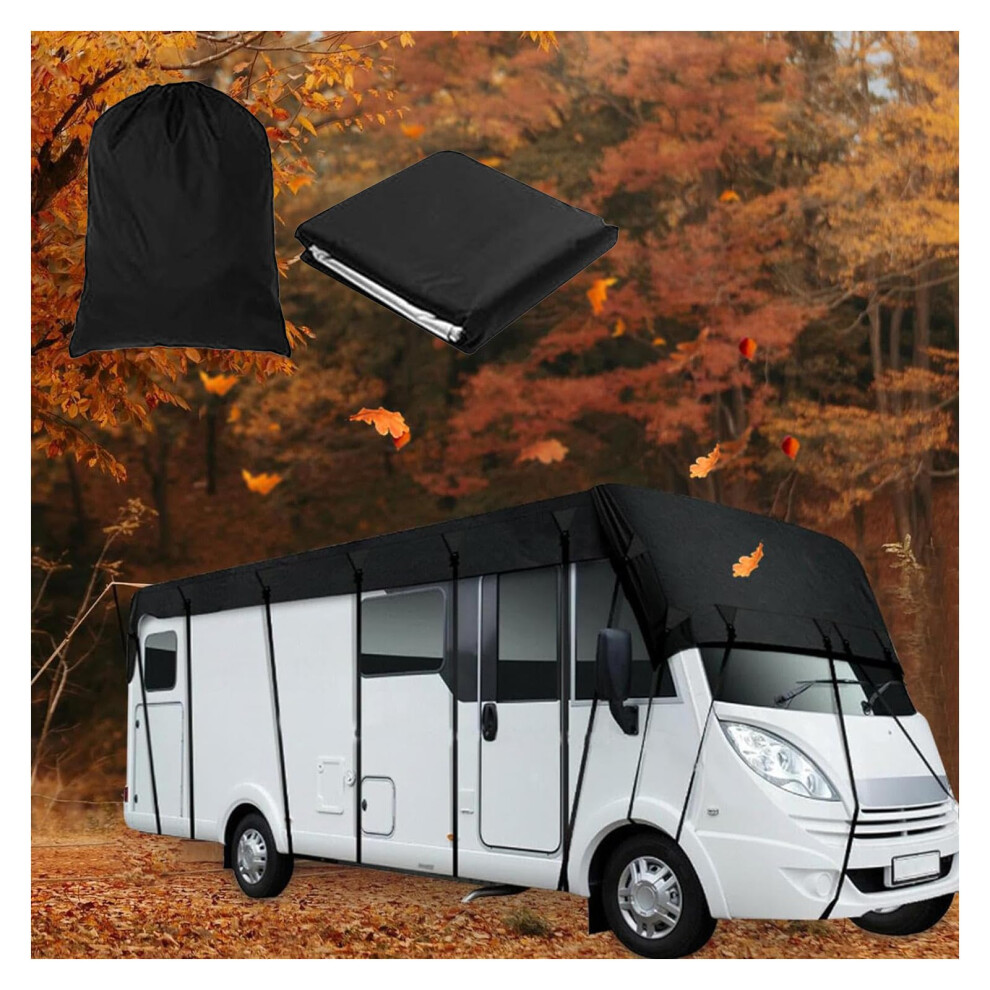 Waterproof Rv Cover 210D Oxford Class C Camper Roof Cover AllâWeather UvâResistant Protection 14X3m Black 9092120170948