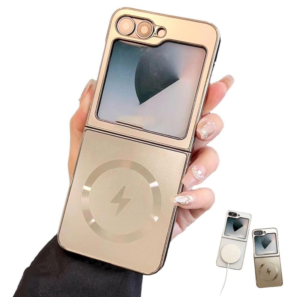 Case For Galaxy Z Flip 6 Magnetic Frosted Cover With Electroplated Finish And Drop Protection Gray 9330225963875