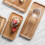 4X Acacia Serving Tray, Rectangular Solid Wood Flat Bottom Plate, Fruit Plate, Saucer, Tea Tray, Dessert Plate-Small 7