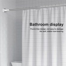 Punch-Free Telescopic Clothing Rod Extendable Stainless Iron Curtain Pole Easy Installation for Diy Space