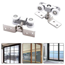4X Sliding Door Roller Hardware Sliding Door Pulley 4-Wheel Glass Door Hanging Track Pulley Silent Nylon Wheel