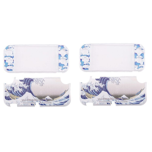 2X for   Lite Protective Shell, Full Cover Upper and Lower Cover Painted Shell SX-117 Ukiyo-E Sea Waves