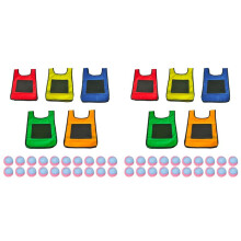 Conjunto de Jogos Eludeball -10 Peças Infantis Eludeball Tag Coletes Pegajosos com 40 Bolas Esportivas Elude para Jogos de Playground Interno e