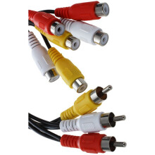 3X New 3 Rca Mâle À 6 Rca Câble Femelle Adaptateur Répartiteur Audio Vidéo Av