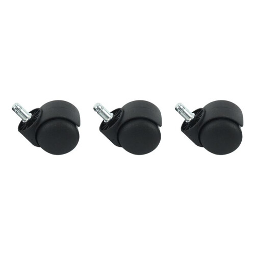 50mm Roues de Roulettes de Chaise de Bureau - Ensemble de 15 - Noir 1