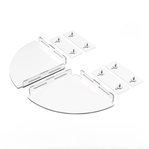 2Pcs Floating Corner Shelf Triangle Wall Mount Storage Rack Bathroom Shelves for Kitchen Bathroom Bedroom 2