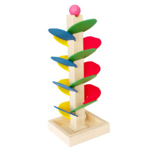 Wooden Ball Drop Toy for Kids Colorful Marble Run Tower Educational Color Recognition Play
